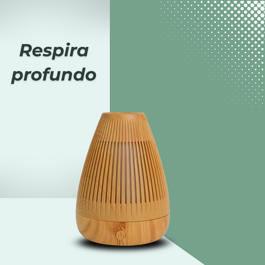 Difusor de aceites esenciales efecto madera para relajación y bienestar en el hogar