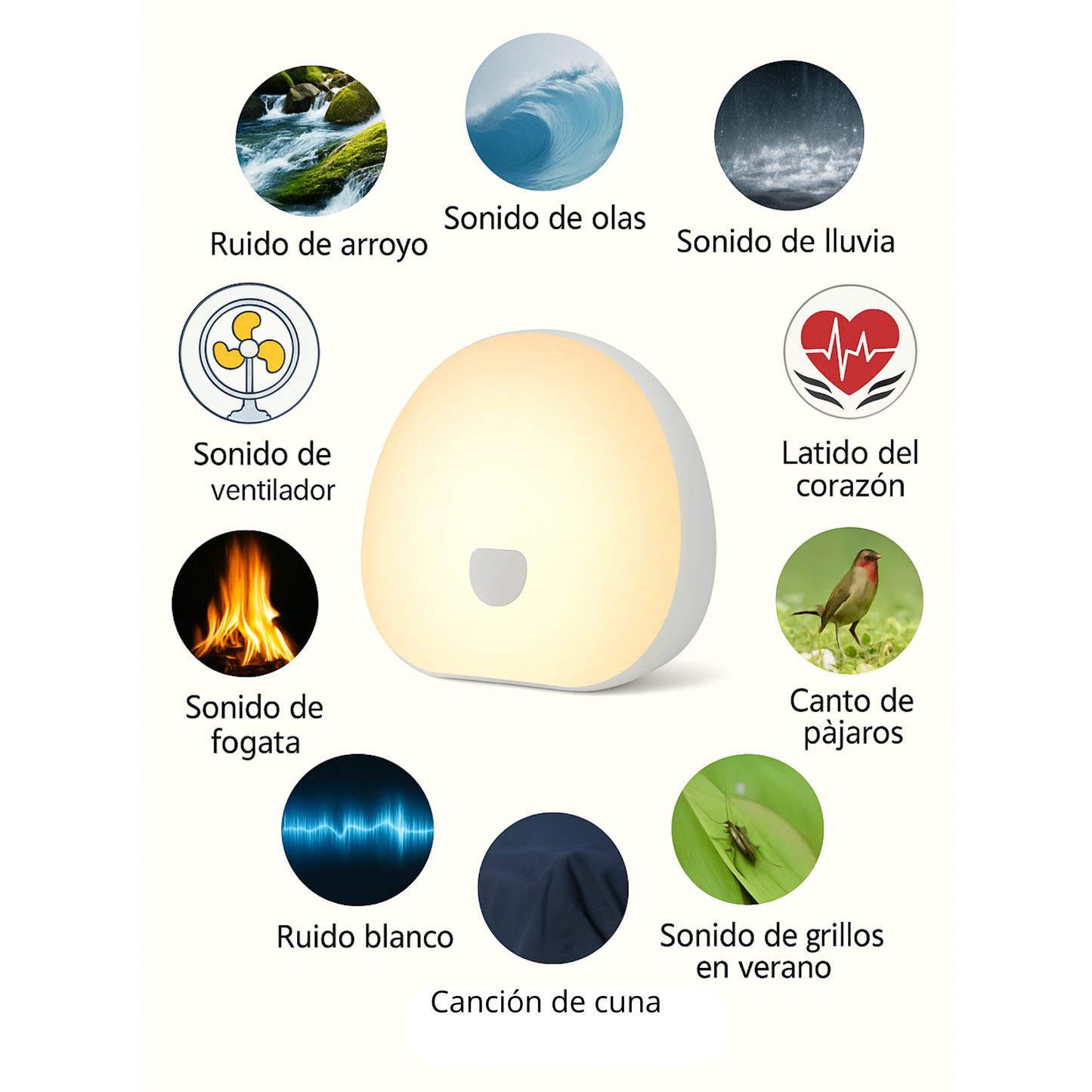 Luz Nocturna con Sonidos Relajantes